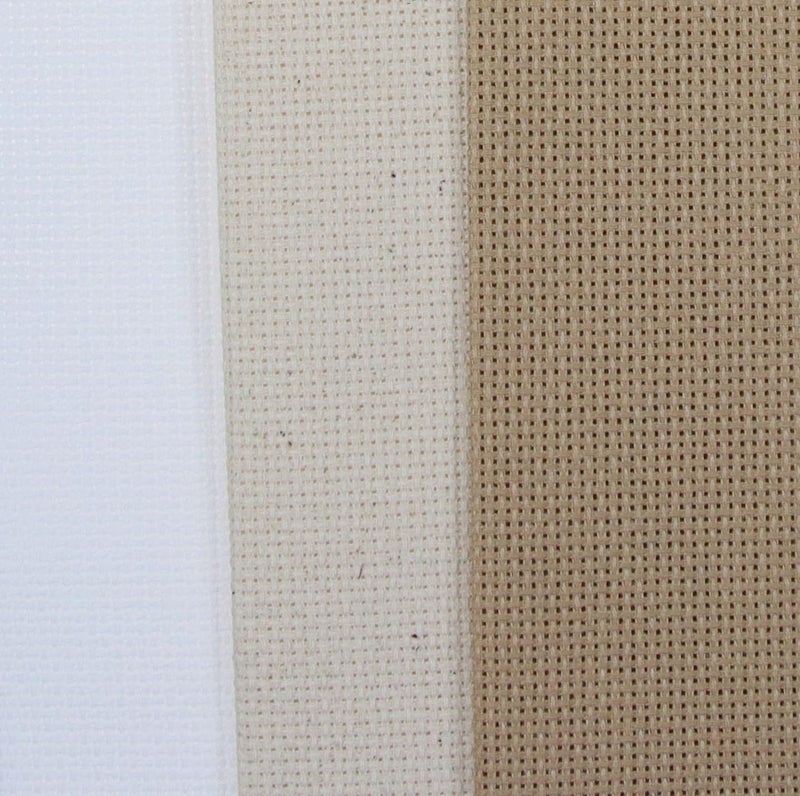 KCS 3 pc of 12" x 18"(30cmx45cm) 18CT Counted Cotton Aida Cloth Cross Stitch Fabric (White+Oatmeal+Khaki) - Image 2