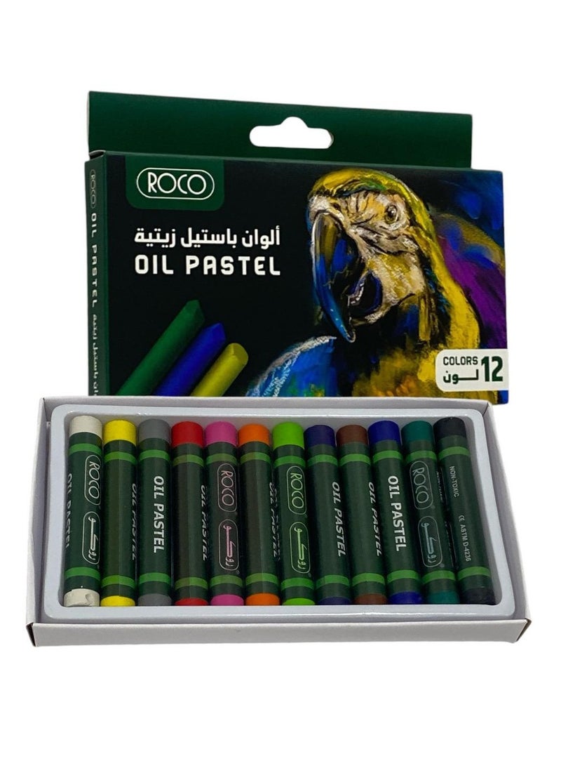 ROCO 12 Piece Oil Pastel Multicolour - Image 2