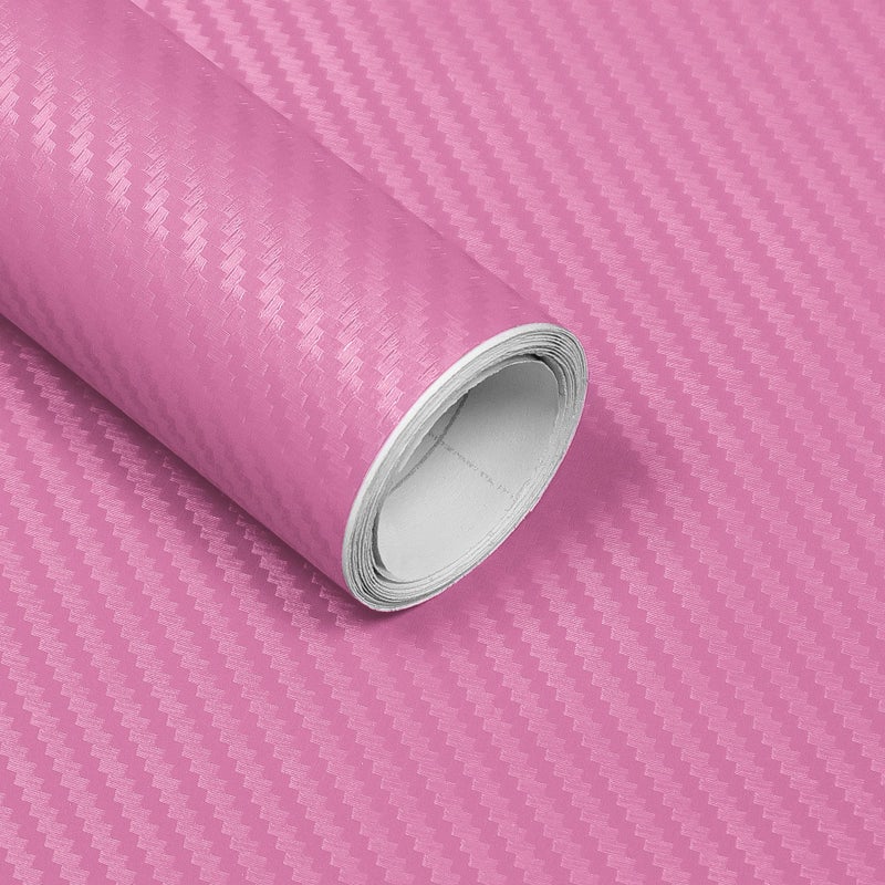 Lypumso 3D Pink Carbon Fiber Vinyl Wrap Car Wrap Film Roll with AirRelease Technology for DIY Use Car Auto Decal Exterior and Interior Wrapping Film Vehicle Self Adhesive Sticker 1ft x 10ft - Image 2