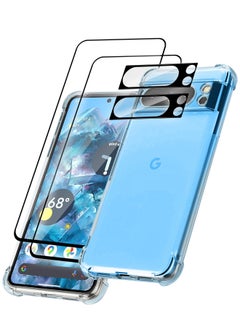 CATANES 5 Packs For Google Pixel 8 Pro TPU Case and 2 Screen Protectors and 2 Camera Lens Protectors Clear Anti-Yellowing Transparent Shockproof Case Scratch Resistant Reinforced Corners Cover  - Image 2