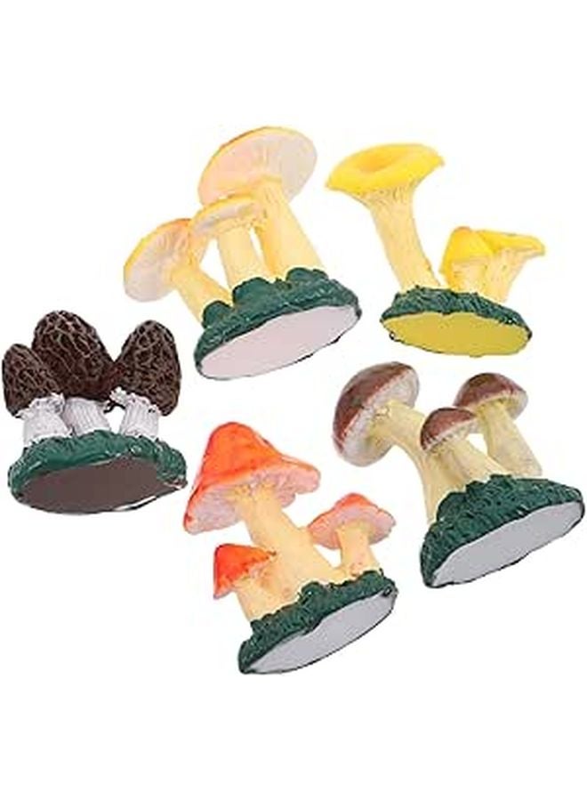 Mini Resin Mushrooms Decor 5PCS Realistic Lawn Ornaments For Terrarium Moss Landscape - Image 1