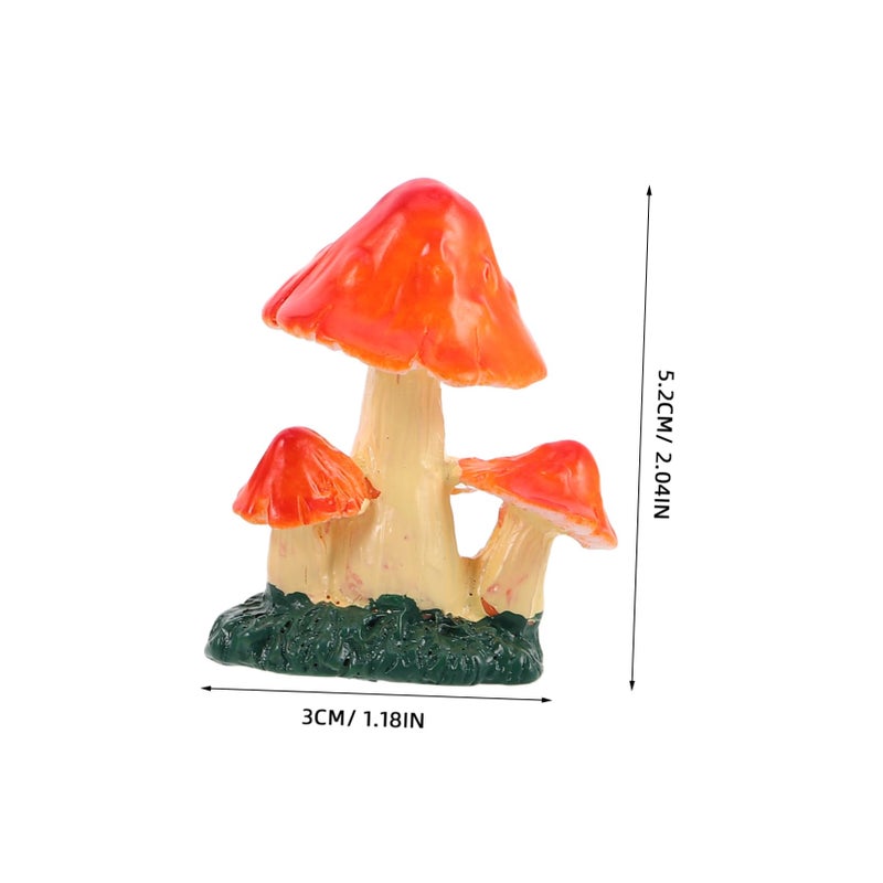 Mini Resin Mushrooms Decor 5PCS Realistic Lawn Ornaments For Terrarium Moss Landscape - Image 3