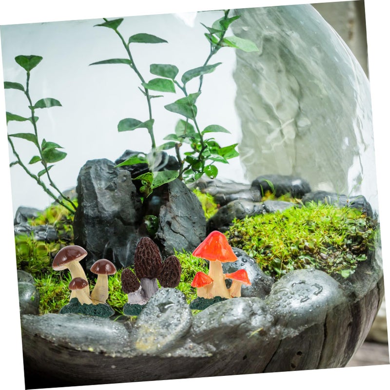 Mini Resin Mushrooms Decor 5PCS Realistic Lawn Ornaments For Terrarium Moss Landscape - Image 5