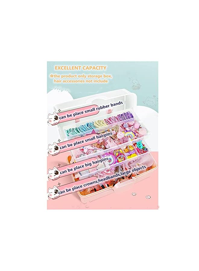 PROMASS Three-layer Thickened Large-capacity Multi-compartment Girl's Hair Accessories Storage Box (Large) - Image 3