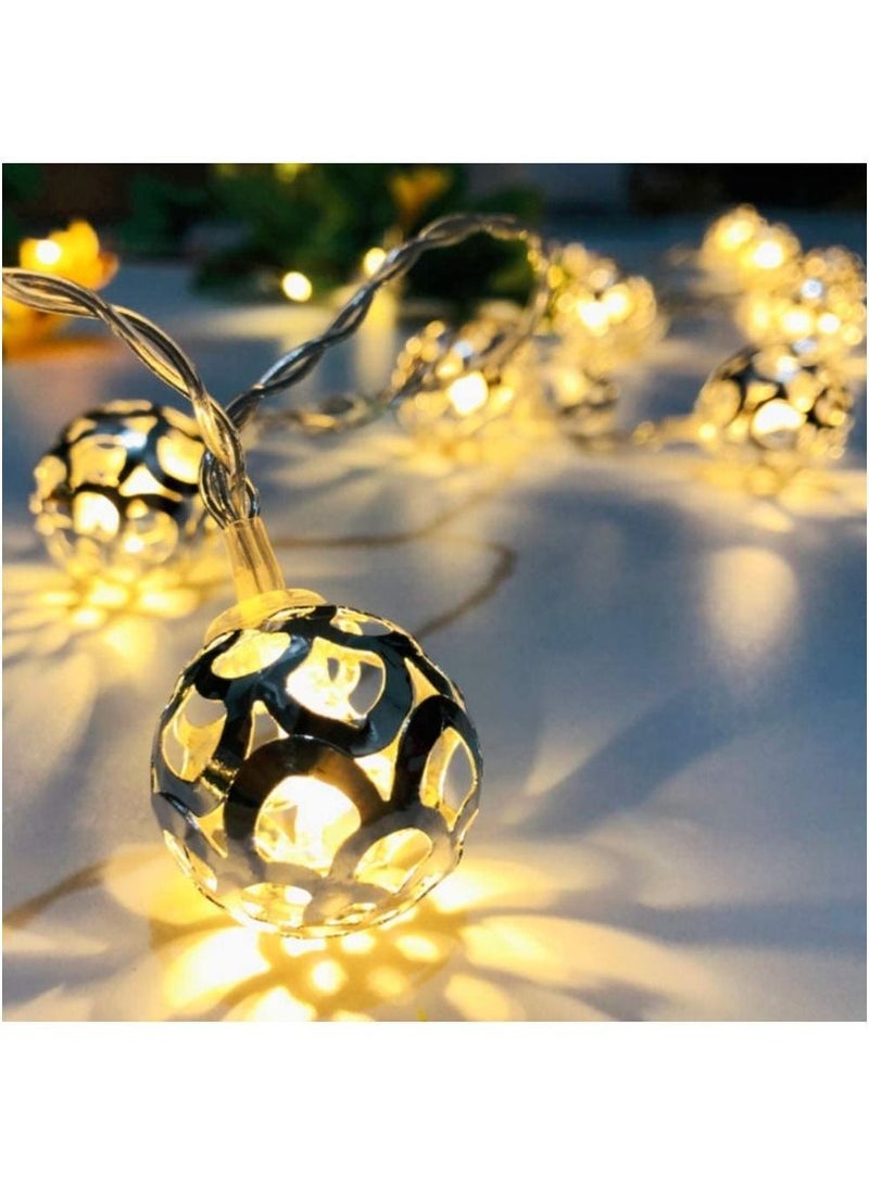 ACLIX Metal String Lights Metal Ball Fairy String Lights Geometric Rose Gold Metal Fairy Lights Battery for Christmas Home Party Decoration - Image 5