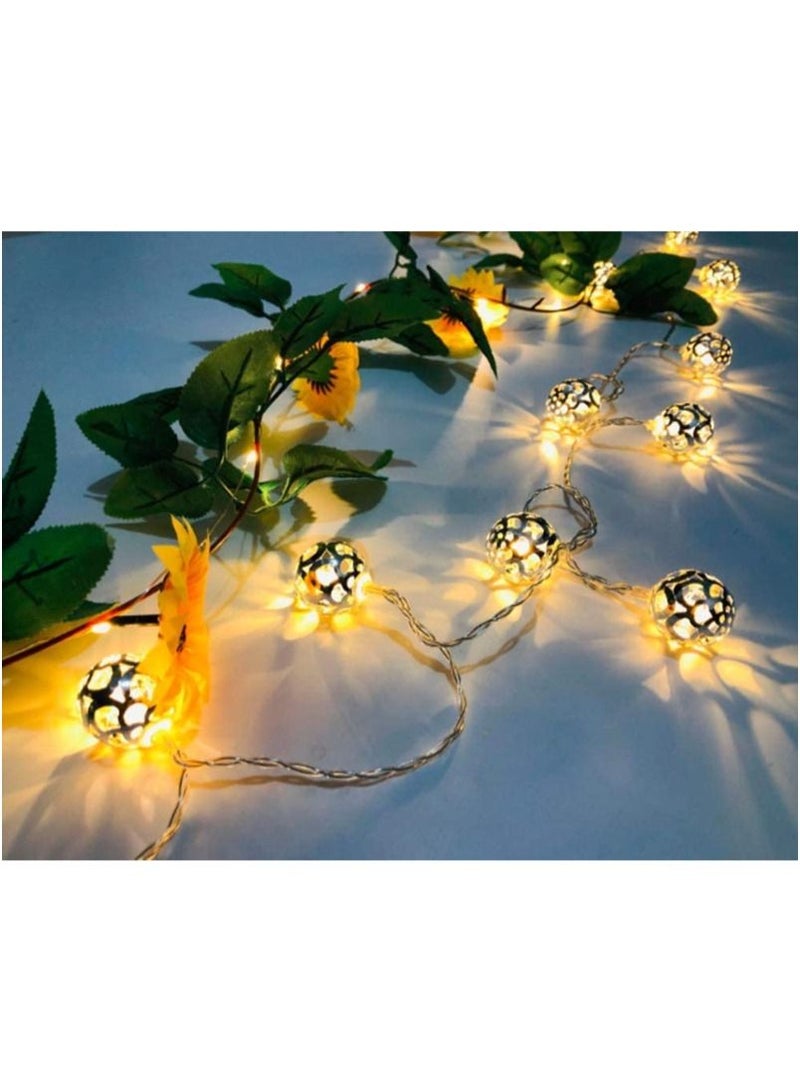ACLIX Metal String Lights Metal Ball Fairy String Lights Geometric Rose Gold Metal Fairy Lights Battery for Christmas Home Party Decoration - Image 4
