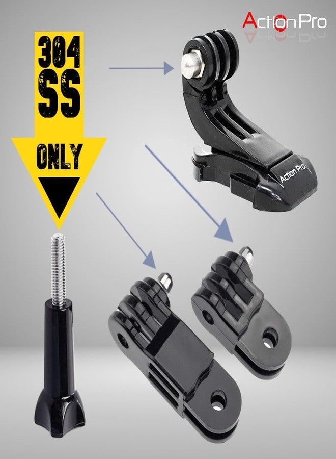 Action Pro Made in India Front and Side Helmet Mount Kit Compatible with GoPro Hero-13/12/11/10/9/8/7/6/5/4/3+/3/ Insta 360/Yi/SJCAM/Eken Noise and Other Action Camera - Image 2