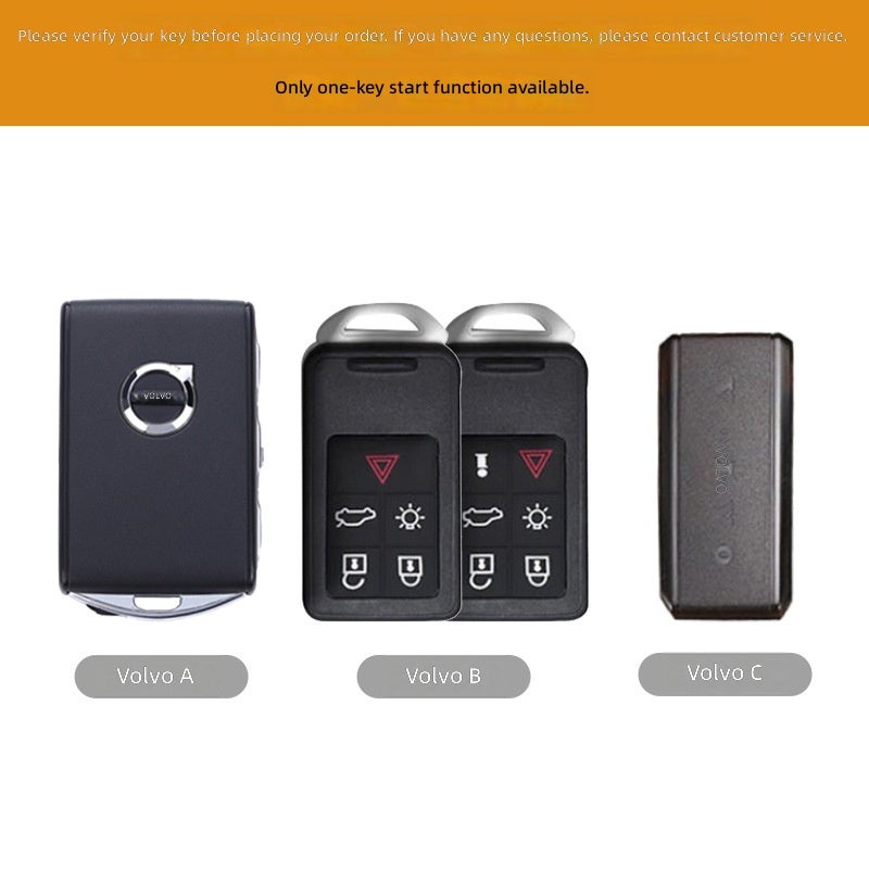 Volvo Crazy Horse Leather Key Case for VOLVO Car Keys - Retro Style, Genuine Leather - Image 2