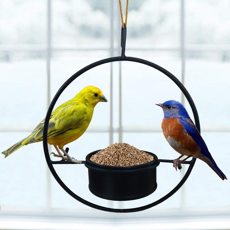 TrustBasket Hanging Metal Bird Feeder for Garden,Balcony,Home,Indoor and Outdoor(Black) - Image 1