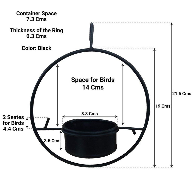 TrustBasket Hanging Metal Bird Feeder for Garden,Balcony,Home,Indoor and Outdoor(Black) - Image 3