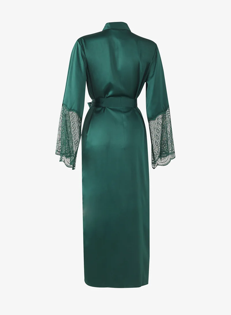 hunkemoller satin lace detailed kimono