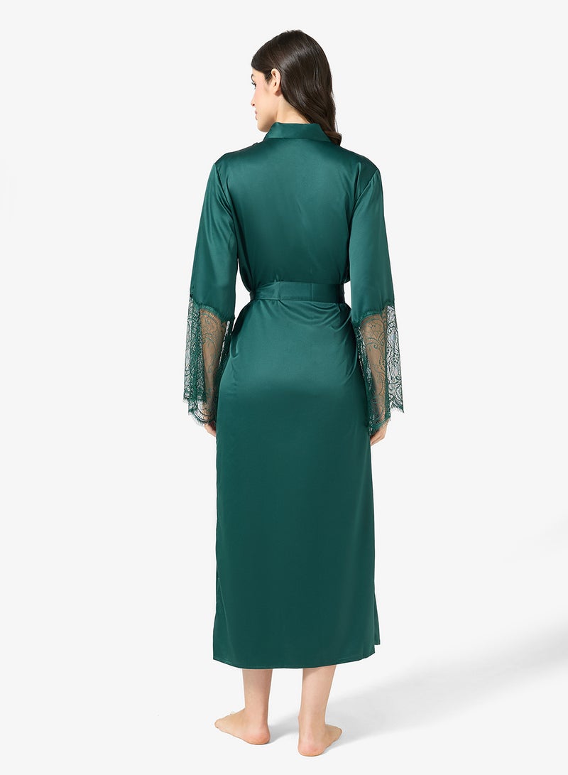 hunkemoller satin lace detailed kimono - Image 5