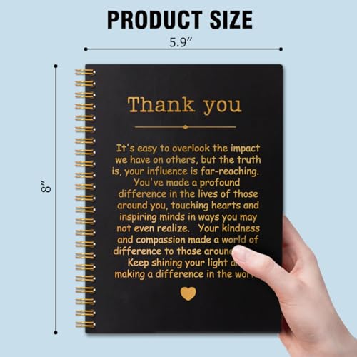 QYUVK Thank You Gold Hardcover 160 Pages Spiral Notebooks Funny Thank You Gift for Women Men Coworkers Leader Mentor Appreciation Gifts for Employees Thanksgiving Gifts for Colleagues Leaders - Image 3