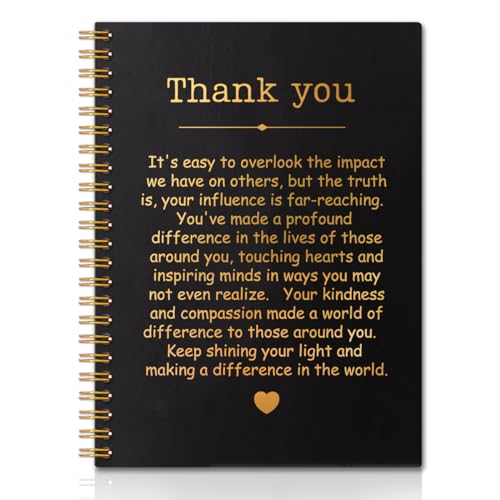 QYUVK Thank You Gold Hardcover 160 Pages Spiral Notebooks Funny Thank You Gift for Women Men Coworkers Leader Mentor Appreciation Gifts for Employees Thanksgiving Gifts for Colleagues Leaders - Image 1