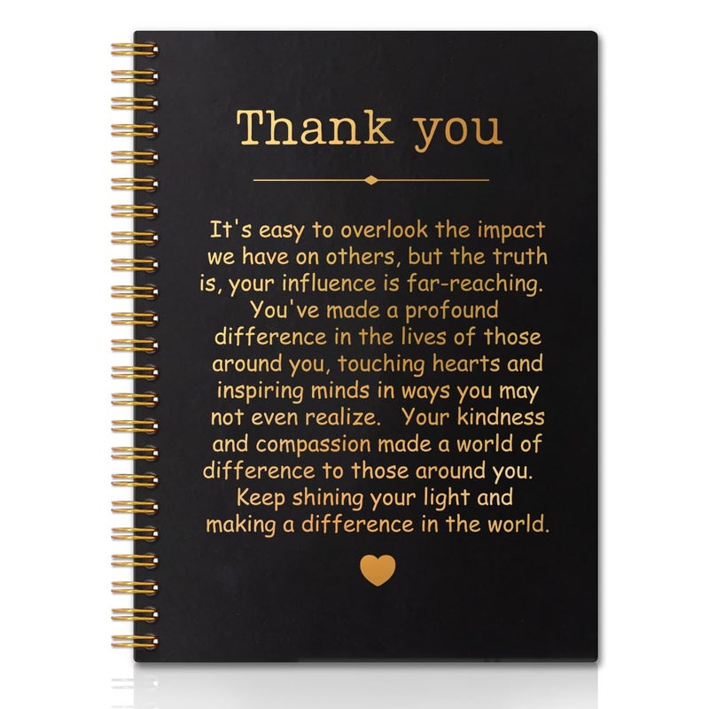 QYUVK Thank You Gold Hardcover 160 Pages Spiral Notebooks Funny Thank You Gift for Women Men Coworkers Leader Mentor Appreciation Gifts for Employees Thanksgiving Gifts for Colleagues Leaders - Image 2
