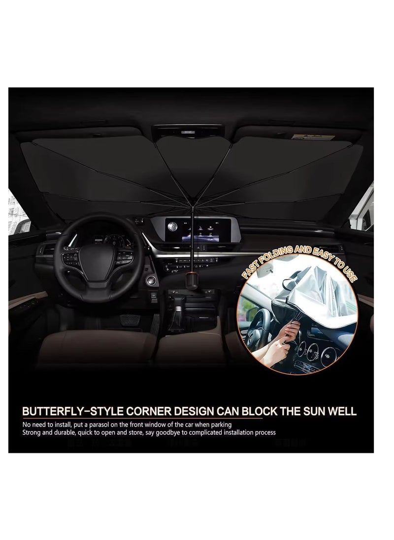 ToolHouse - Car Sunshade Foldable Car Windshield Sun Shade with Storage Bag For UV Blocking and Sun Protection - Image 1