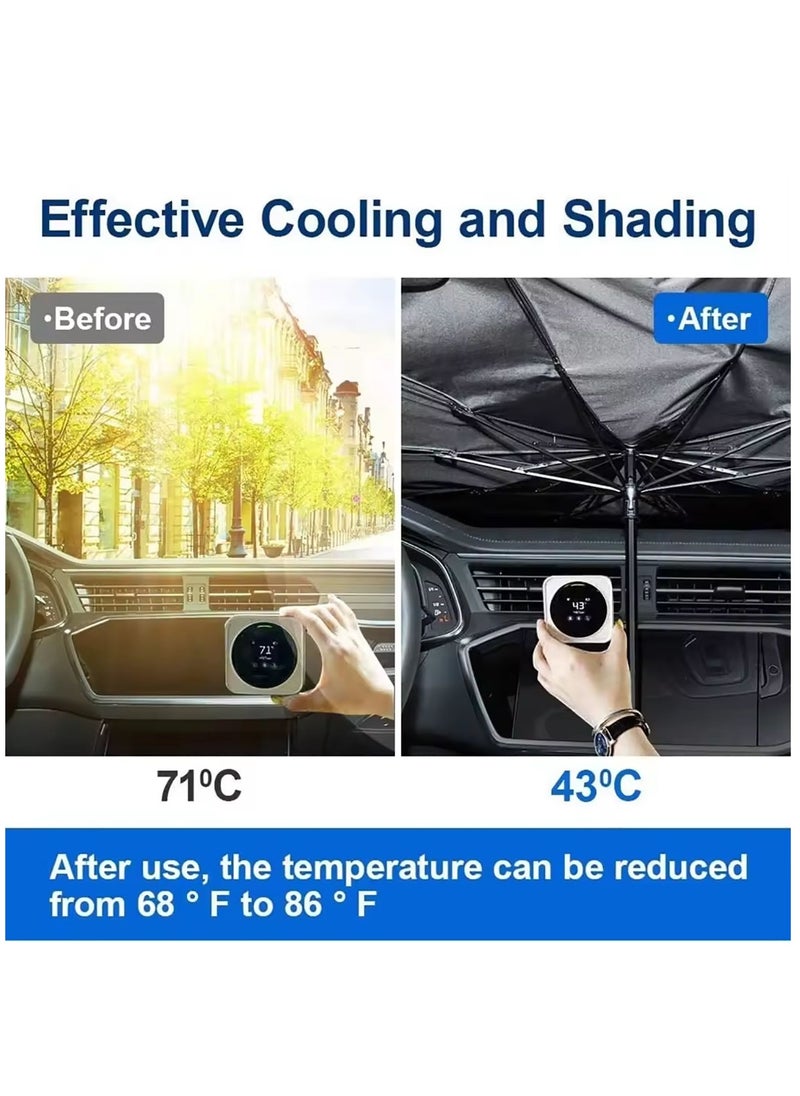 ToolHouse - Car Sunshade Foldable Car Windshield Sun Shade with Storage Bag For UV Blocking and Sun Protection - Image 1
