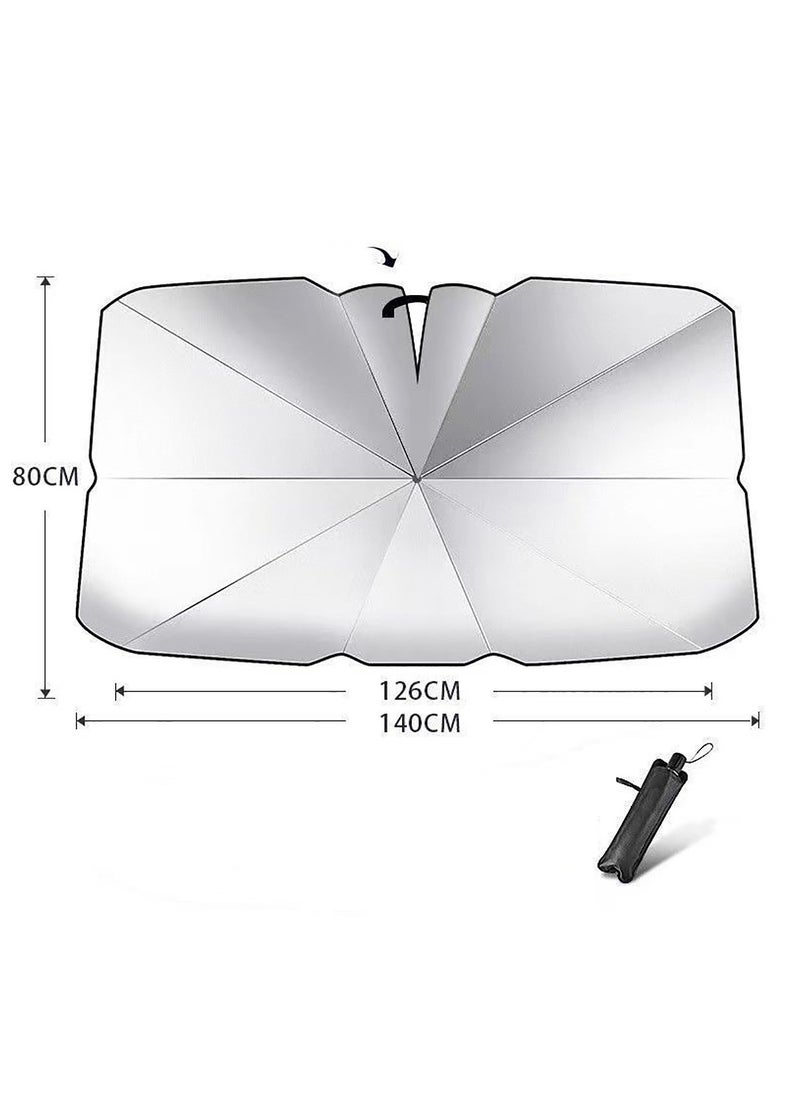 ToolHouse - Car Sunshade Foldable Car Windshield Sun Shade with Storage Bag For UV Blocking and Sun Protection - Image 1