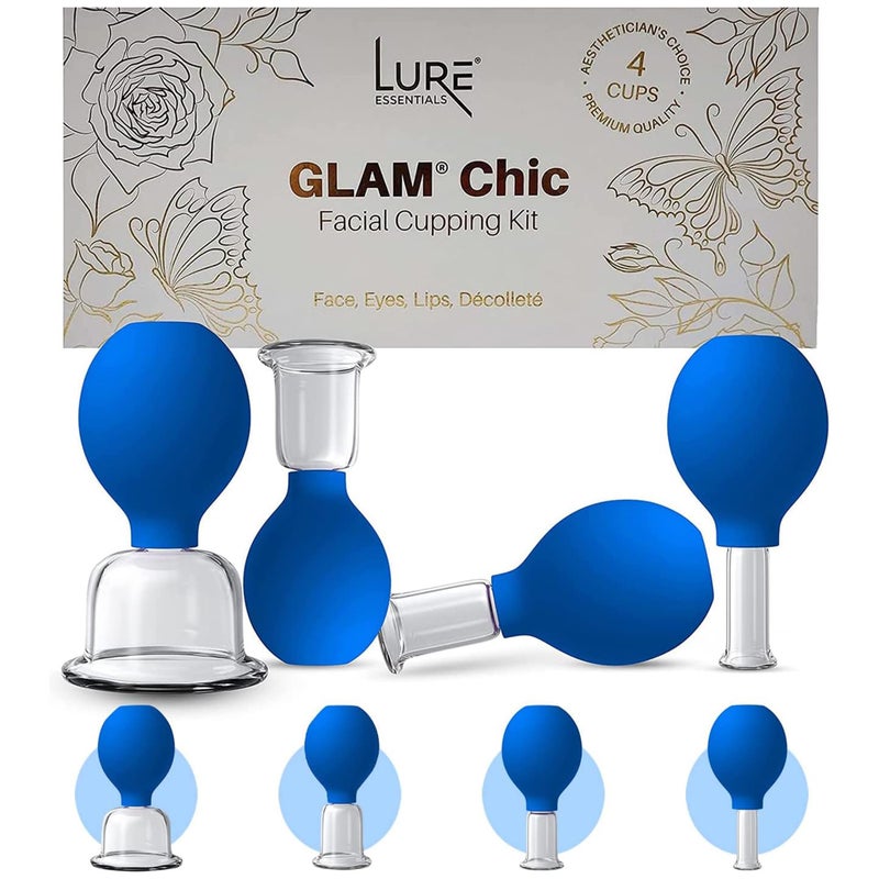 Lure Essentials Glass Face and Body Cupping Cup Size 1 Large Massage Cup for Face Chest Cellulite and Lymphatic Drainage