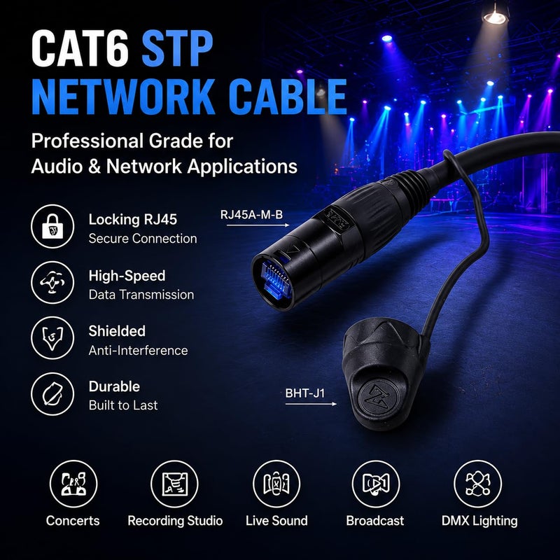 كابل Toronce Professional CAT6 Ethercon RJ45 مع موصلات محمية على كلا الطرفين (3 أقدام) - Image 2