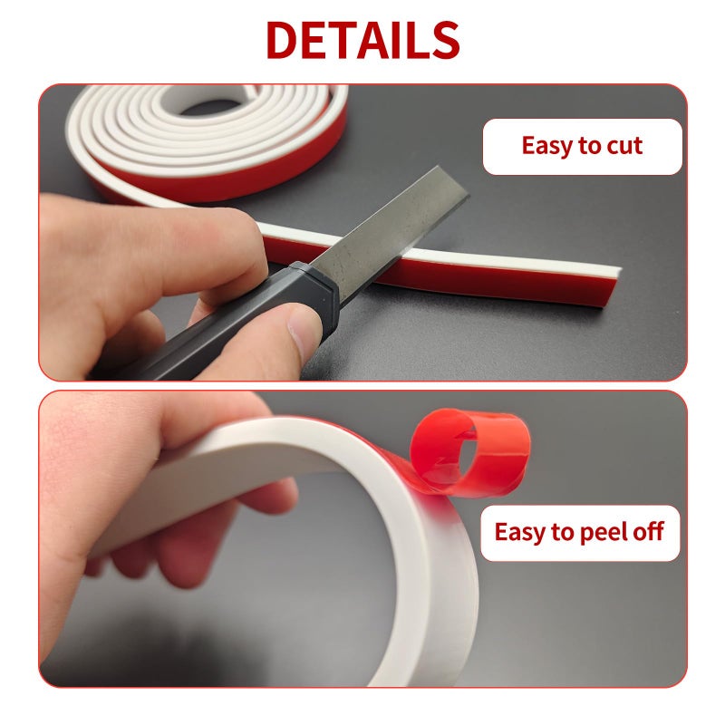 KEOHOLI 5 Rolls Total 32.8ft Window Grille Inserts Grid Kit Self Adhesive Peel and Stick Trim Simulated DIY Window Decorative PVC Strip Molding Trim Frames (White) - Image 3