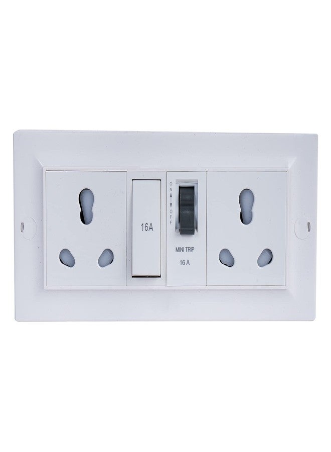 Hackensack Extension Board - Two 16/16A Socket 16A (15A) Master Switch and 16A MCB (Polycarbonate) Long 1.5 SQ.MM x 3 Core Heavy Duty 5 Meter Wire Cable with (15 Amp) 3 Pin Plug (White) - Image 2