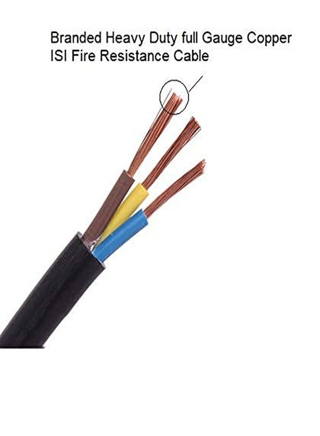Hackensack Extension Board - Two 16/16A Socket 16A (15A) Master Switch and 16A MCB (Polycarbonate) Long 1.5 SQ.MM x 3 Core Heavy Duty 5 Meter Wire Cable with (15 Amp) 3 Pin Plug (White) - Image 5
