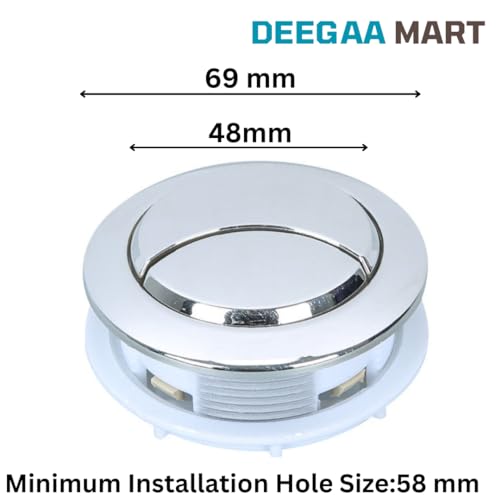 DEEGAA MART Toilet Tank Dual Push Flush Button, Replacement Cistern Water Tank Button (58, Round) - Image 3