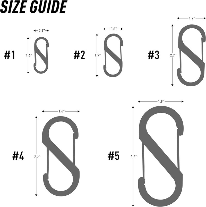 NiteIze Carabiner Clip, 3-1/2 in., Plastic, Black - Image 1