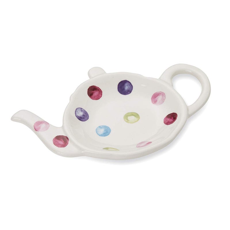 Cooksmart British Designed Ceramic Tea Bag Tidy  Tea Bag Dish For Used Tea Bags  Teabag Dish With Modern Design  Spotty Dotty