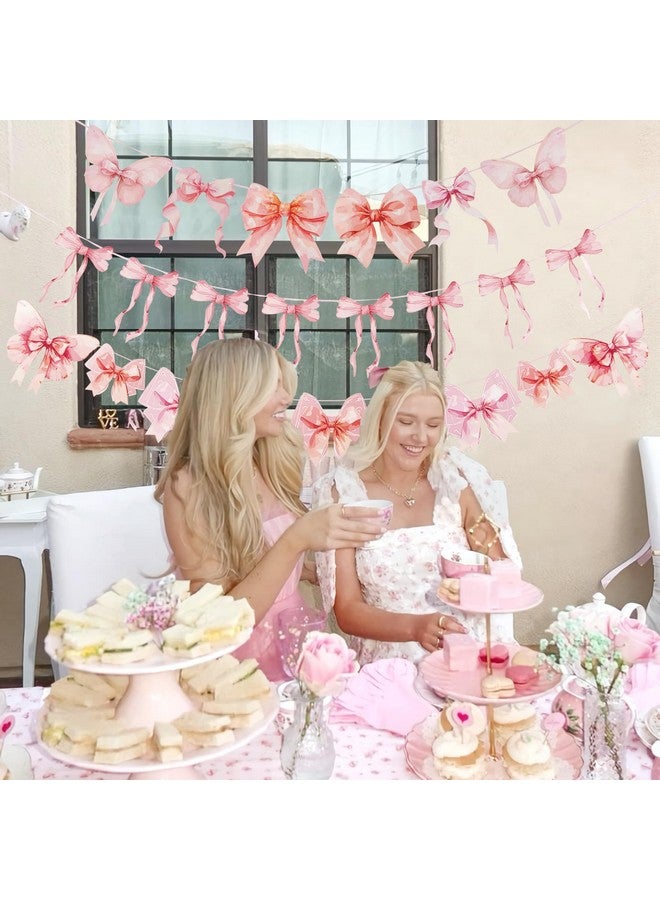 EASY JOY 3 Pcs Pink Bow Banners for Coquette Birthday Hanging 3D Bow Banners for Girls Bow Birthday Baby Shower Bridal Shower Bachelorette Party Decorations - Image 4