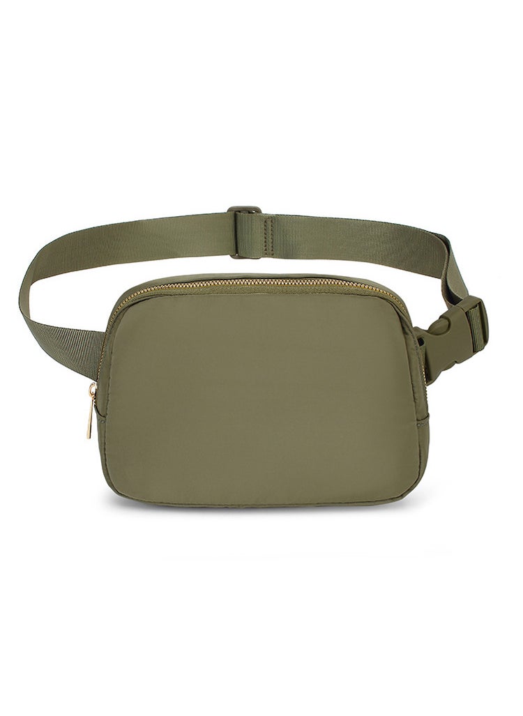 Generic Unisex Fashion Nylon Waterproof Sports Waist Bag Khaki Green 