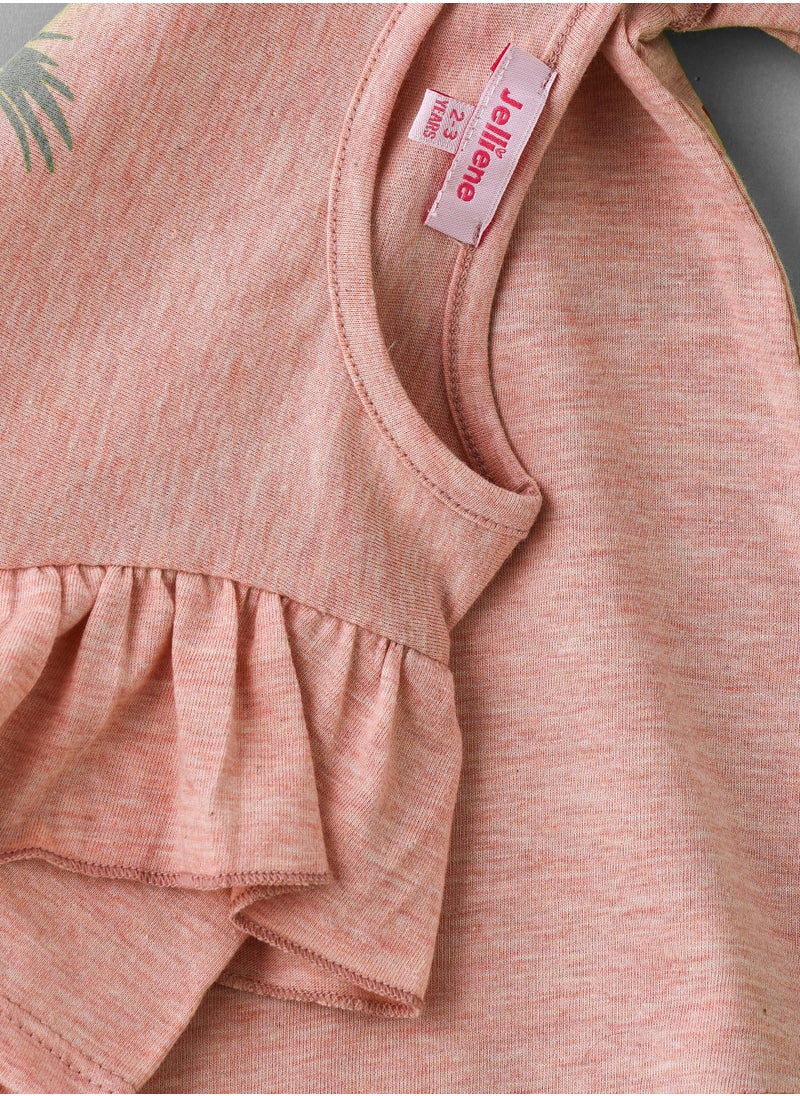 Jelliene Tropical Vacation Mode Cotton Tee for Girls  - Image 4