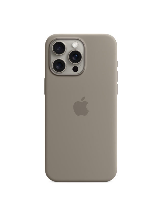 فريق ديلوكس iPhone 15 Pro Max حافظة سيليكون مع MagSafe (الطيني) - Image 1