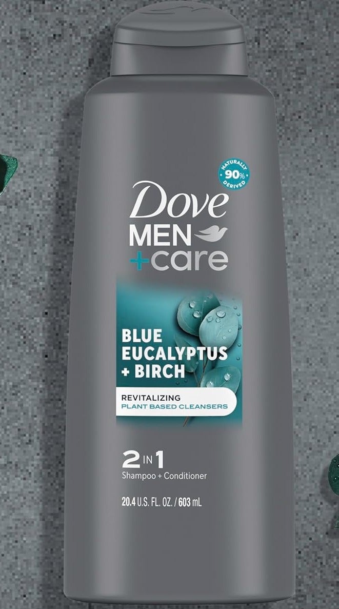 Dove Men+Care 2 in 1 Shampoo Conditioner Eucalyptus + Birch For Healthy 603 ML - Image 1