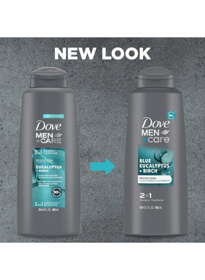 Dove Men+Care 2 in 1 Shampoo Conditioner Eucalyptus + Birch For Healthy 603 ML - Image 2