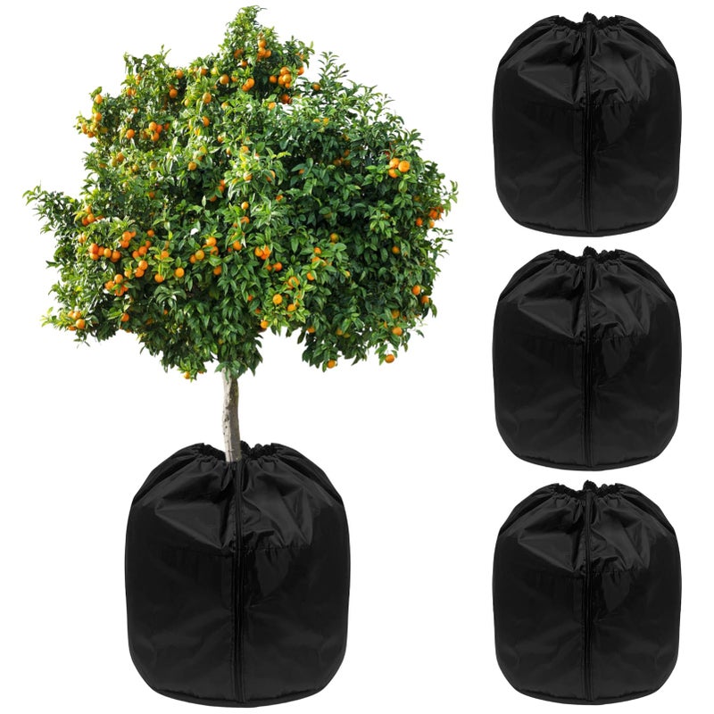 YEXEXINM 4 Pack Plant Winter Protection Pot with Drawstring and Zipper177 x197Plant Pot CoversFlower Pot Protection BagPlant Covers Freeze Protection for Outdoor Winter Garden Fruit Trees Potted Shrubs - Image 2