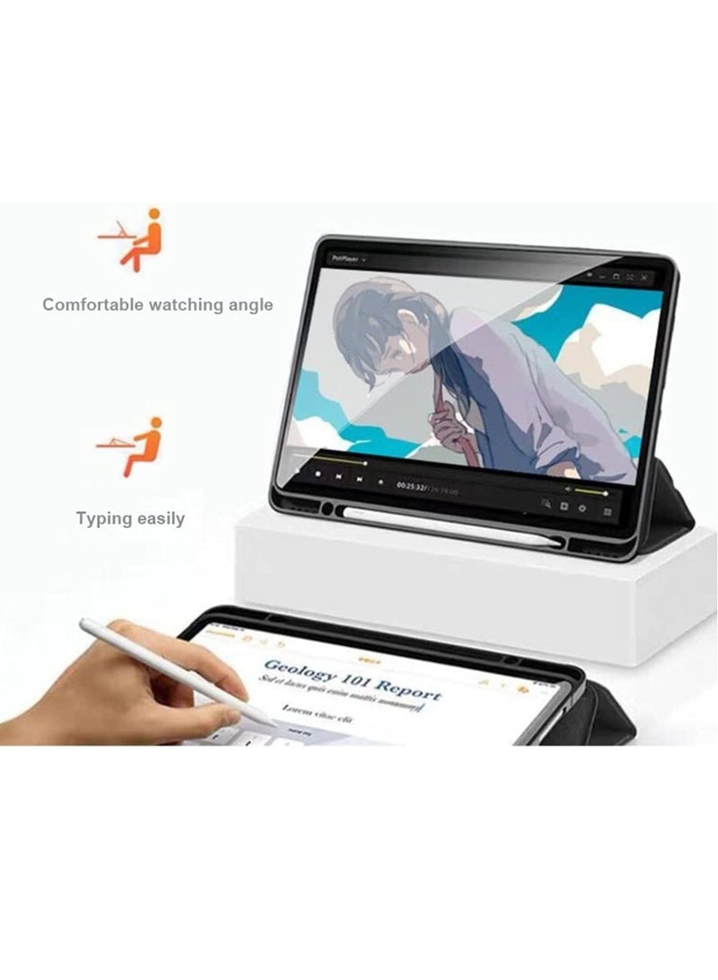 Soft Smart Case with Pencil Holder Foldable Stand Compatible with iPad 10.2 Inch 9th / 8th / 7th Generation 2021/2020 / 2019, iPad Air 3rd Generation, iPad Pro 10.5 Inch (Deep Navy Blue) - Image 4