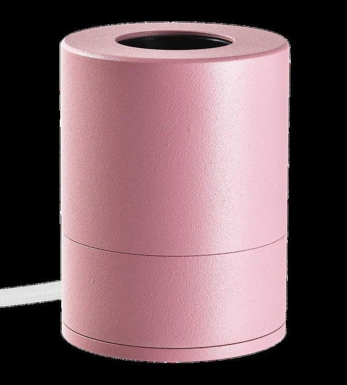 Pop table lamp base in pink with white, modern design, suitable for various table lamps, durable construction, easy to match with decor