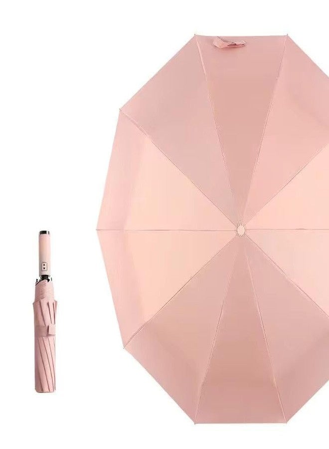 DS ENTERPRISE Automatic Open-Close UmbrellaTo Protect From Rain And Sun UV Large Size Windproof Double Layer Portable Size Travel-Friendly, Big Canopy, Easy Folding & Carry Waterproof For Men & Women (Pink) - Image 1