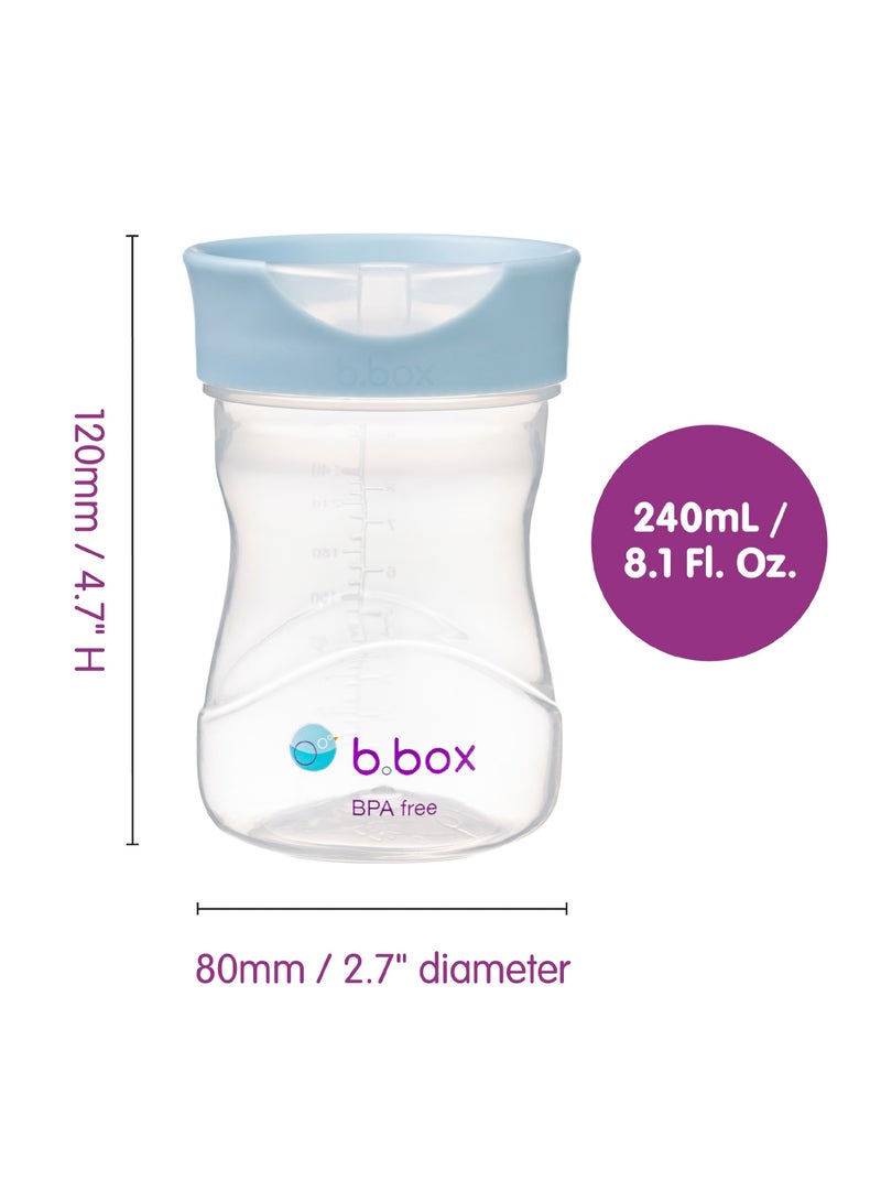 b.box Toddler Training Cup: Free Flow, Easy Transition from Sippy to Big Kid Cup. BPA-Free, Dishwasher Safe | 12m+ | 240ml (lullaby ocean) - Image 3