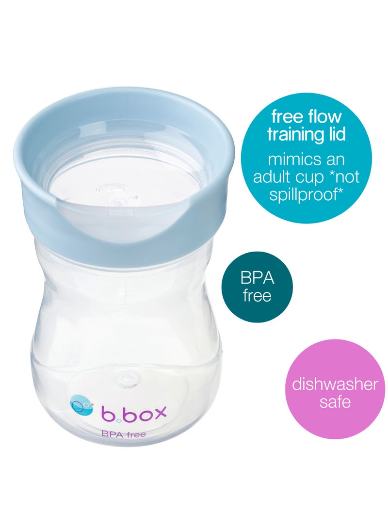 b.box Toddler Training Cup: Free Flow, Easy Transition from Sippy to Big Kid Cup. BPA-Free, Dishwasher Safe | 12m+ | 240ml (lullaby ocean) - Image 2