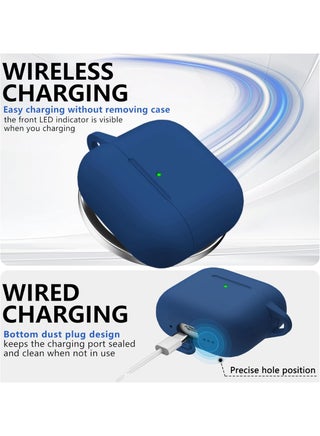 Soft Silicone Protective Case Cover for AirPods 4 with Cleaner Kit and Keychain(Blue) - view 5