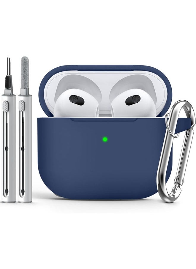 SJet - Soft Silicone Protective Case Cover for AirPods 4 with Cleaner Kit and Keychain(Blue) - Image 1