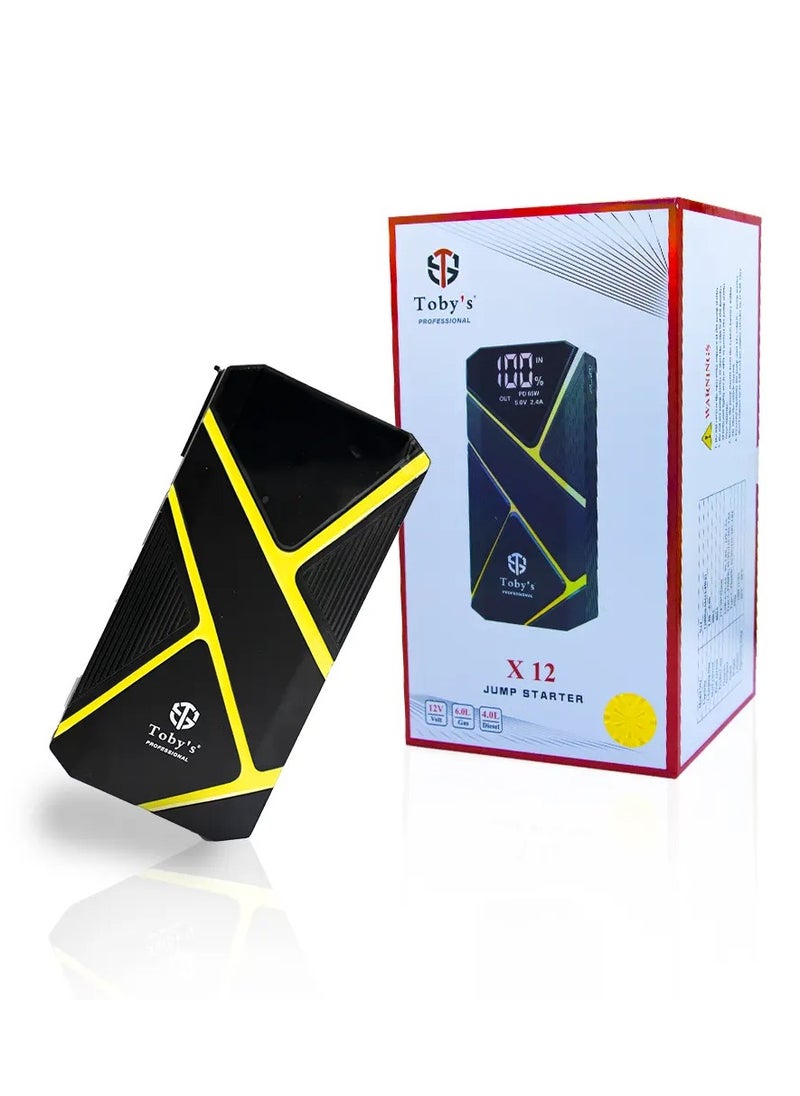 Toby's Portable Car Jump Starter Power Bank 12000mAh (44.4Wh) 12V Emergency Charger  - Image 1