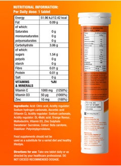 FAST&UP Vitamin C D3 And Zinc Drink 20 Effervescent Tablets Orange Flavour  - Image 2