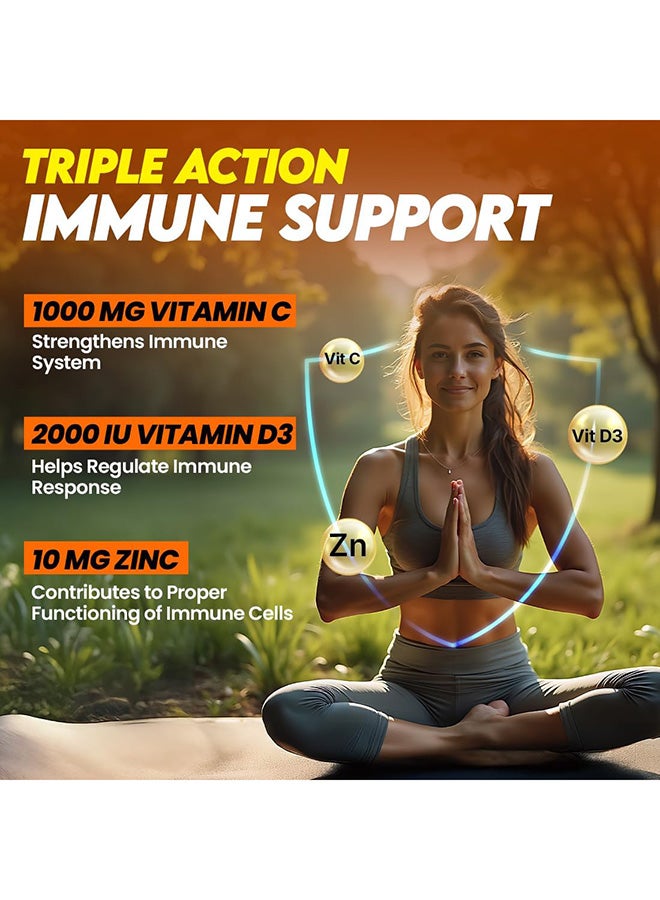 FAST&UP Vitamin C, Vitamin D & Zinc - Complete Immunity Support - 20 Effervescent Tablets, Orange Flavour - Image 2