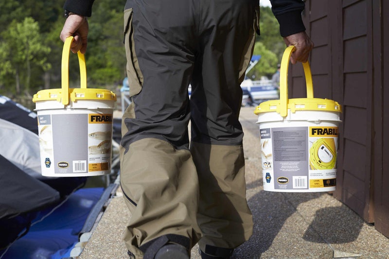 Frabill 2.2 Gallon Bait Bucket, White and Yellow (4820) - Image 3
