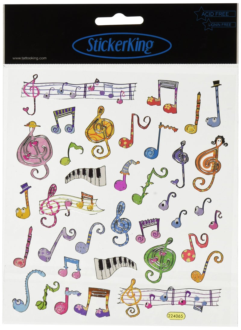 Tattoo King Multicolored Stickers, Music Notes - Image 5
