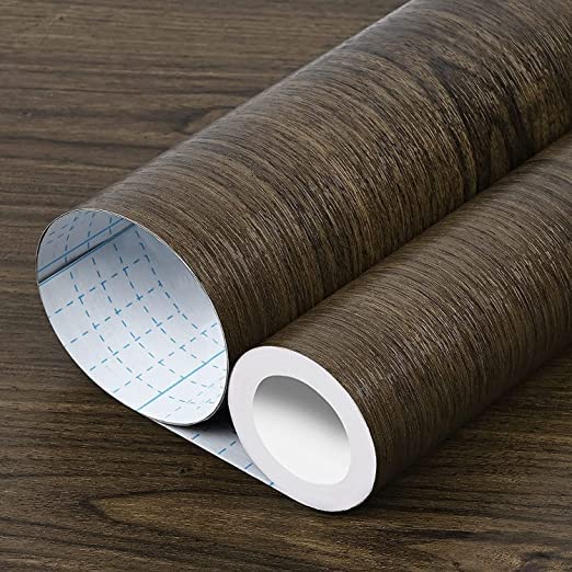 HAPPYMATES Wood PVC Grain Stickers for Wardrobe Cupboard Table Furniture Waterproof Self Adhesive Removable Wallpaper Home Decor Film (24 X 100 Inch, Plank Wood) - Image 1